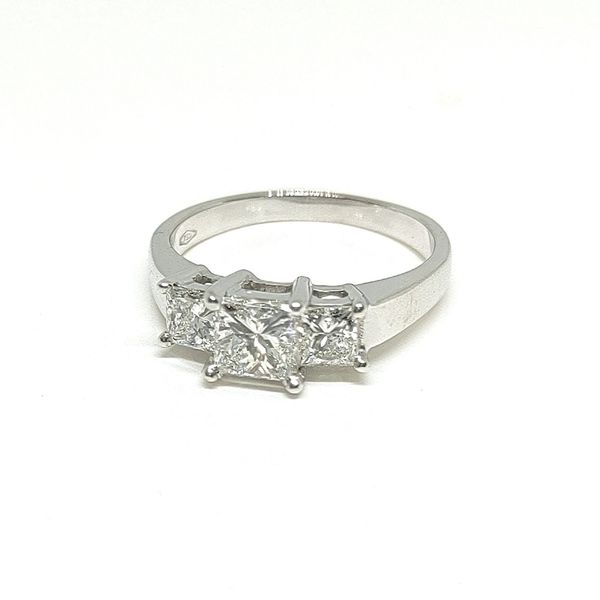 18K White Gold Three Stone Ring Blue Water Jewelers Saint Augustine, FL