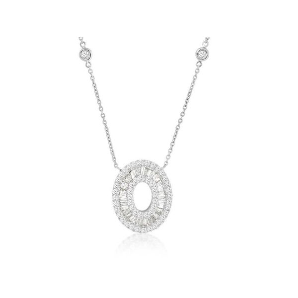 1.12 TCW DIAMOND OVAL PENDANT ON DIAMOND BY THE YARD NECKLACE Blue Water Jewelers Saint Augustine, FL