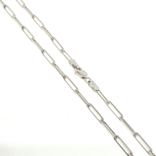 14K White Gold Paperclip Chain Blue Water Jewelers Saint Augustine, FL