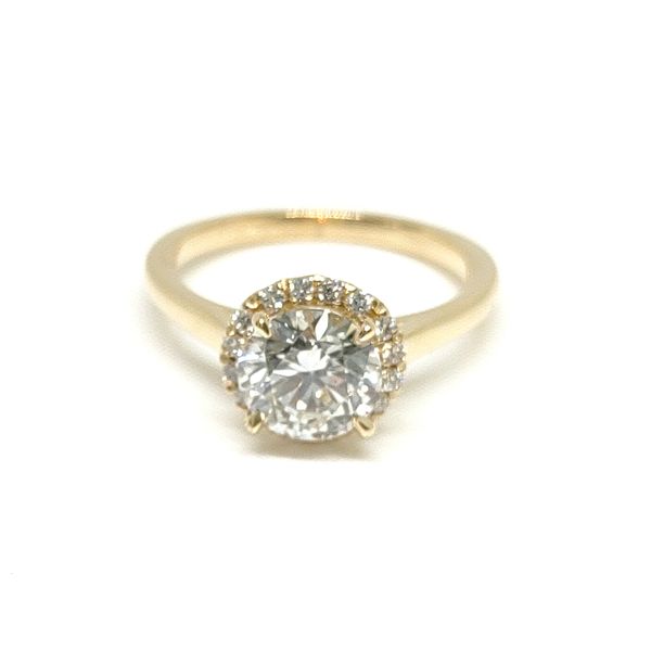 14K Yellow Gold Halo Ring Blue Water Jewelers Saint Augustine, FL