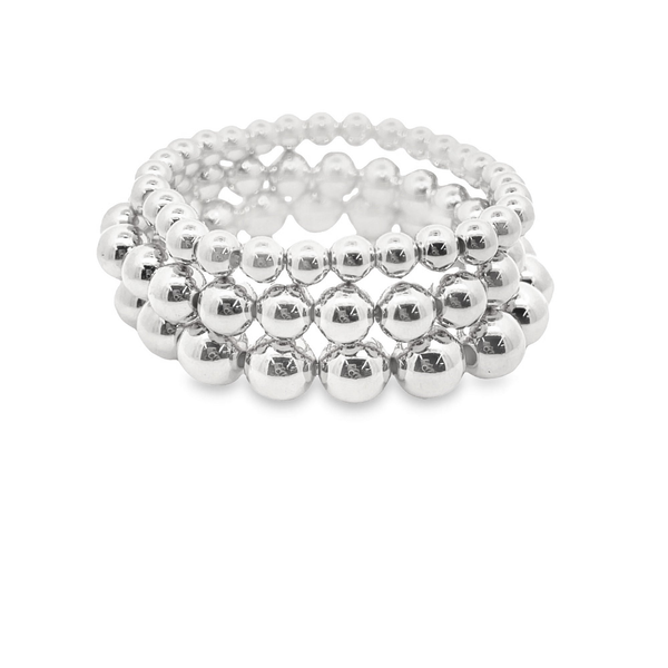 Stretchy Bead White 3mm Bracelet - 18kt Filled Jewelry Blue Water Jewelers Saint Augustine, FL