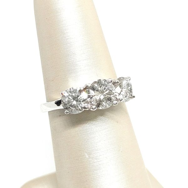 14K White Gold Three Stone Ring Blue Water Jewelers Saint Augustine, FL
