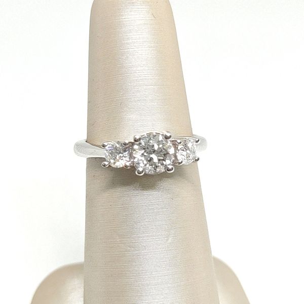 14K White Gold Three Stone Ring Blue Water Jewelers Saint Augustine, FL