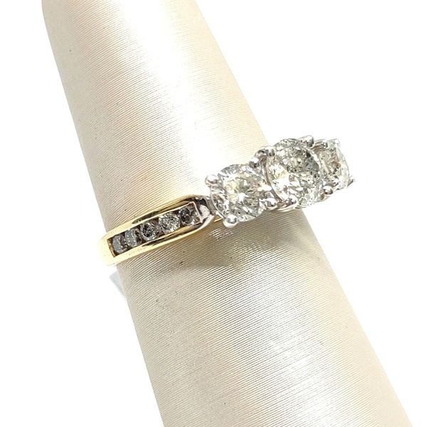 Two-Tone Three Stone Ring Image 2 Blue Water Jewelers Saint Augustine, FL