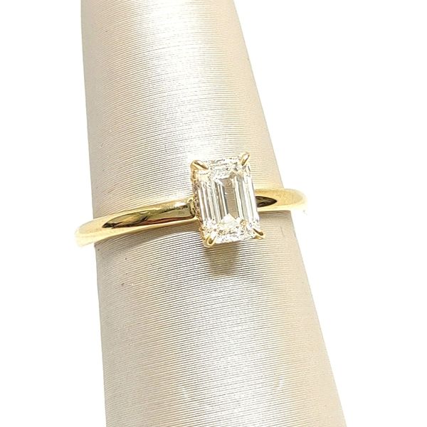 18K Yellow Gold Hidden Halo Ring Blue Water Jewelers Saint Augustine, FL