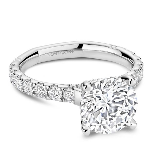 0.82 TCW ROUND DIAMOND HIDDEN HALO SEMI-MOUNT RING Blue Water Jewelers Saint Augustine, FL