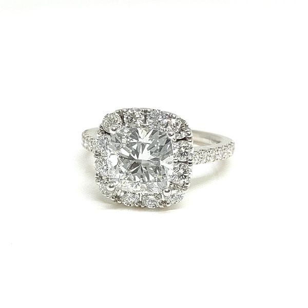 14K White Gold Halo Ring Blue Water Jewelers Saint Augustine, FL