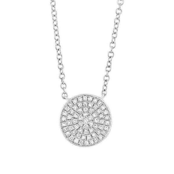 0.15 Tcw Diamond Pave Circle Necklace Blue Water Jewelers Saint Augustine, FL