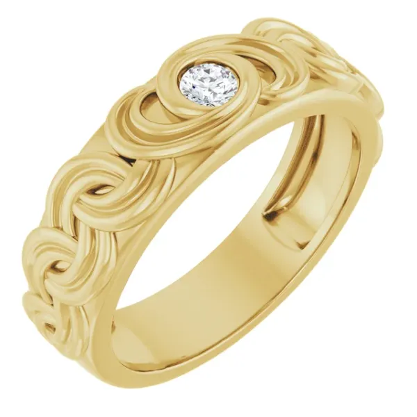 14K Yellow Gold Wide Band Ring Blue Water Jewelers Saint Augustine, FL
