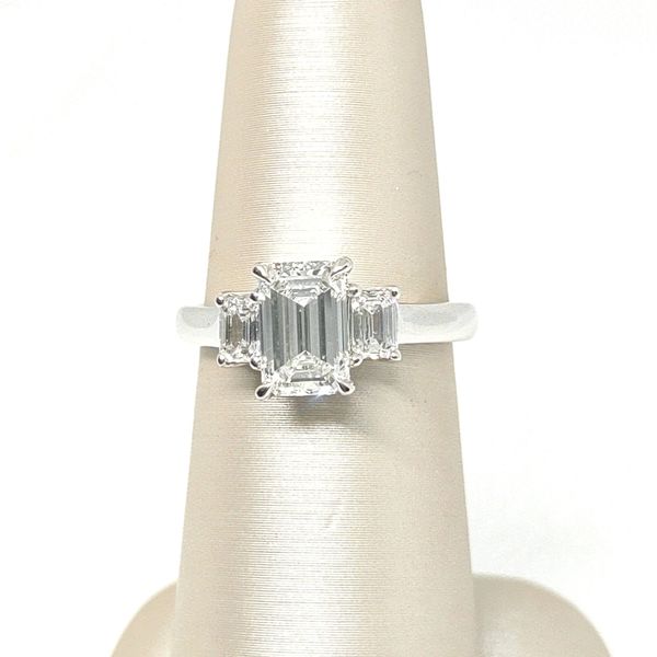 2.03 TCW 3-STONE EMERALD LAB-GROWN DIAMOND ENGAGEMENT RING Blue Water Jewelers Saint Augustine, FL