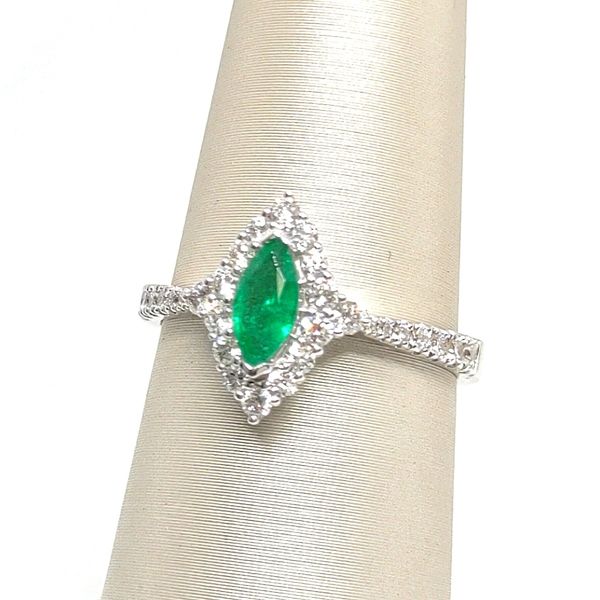 18K White Gold Halo Ring Blue Water Jewelers Saint Augustine, FL