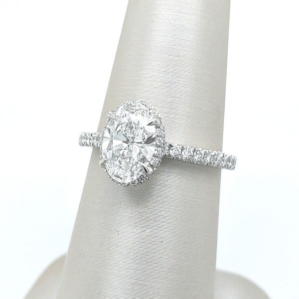 14K White Gold Halo Ring Blue Water Jewelers Saint Augustine, FL