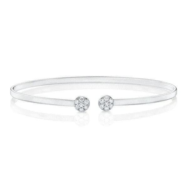 0.22 TCW DIAMOND PAVE 14KT WHITE GOLD CIRCLE BANGLE Blue Water Jewelers Saint Augustine, FL
