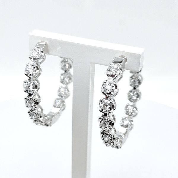 0.60 TCW DIAMOND HOOP EARRINGS Blue Water Jewelers Saint Augustine, FL