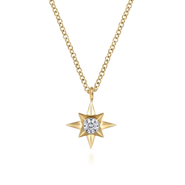 14K Yellow Gold Pendant Necklace Blue Water Jewelers Saint Augustine, FL