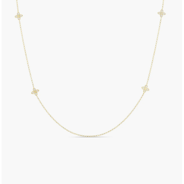 18K Yellow Gold Station Necklace Blue Water Jewelers Saint Augustine, FL