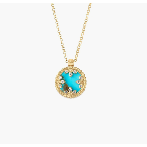 18K Yellow Gold Pendant Necklace Blue Water Jewelers Saint Augustine, FL