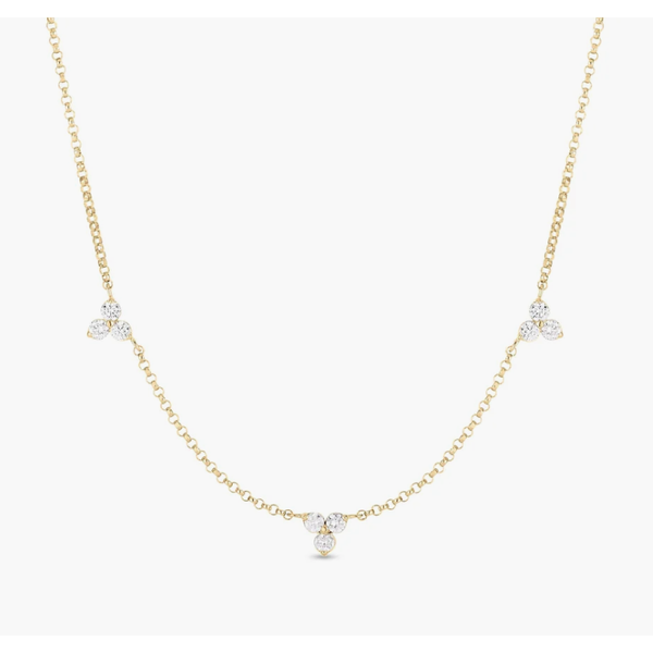 18K Yellow Gold Station Necklace Blue Water Jewelers Saint Augustine, FL