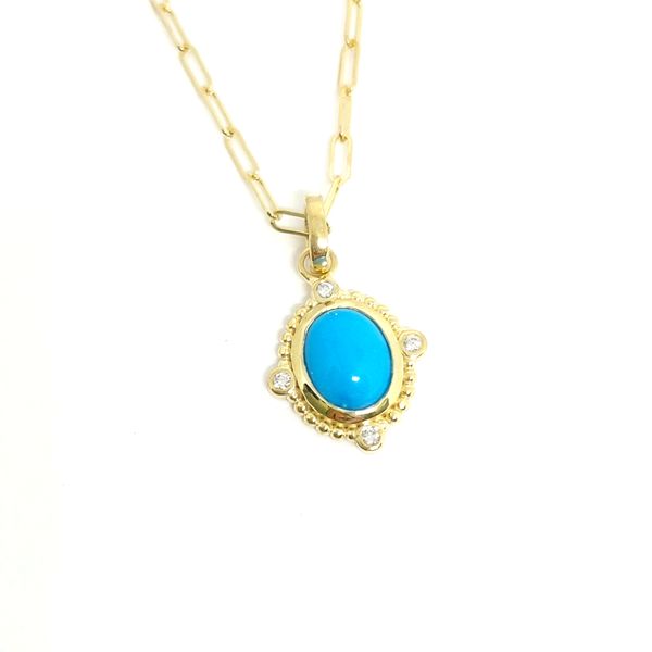 14K Yellow Gold Pendant Necklace Blue Water Jewelers Saint Augustine, FL