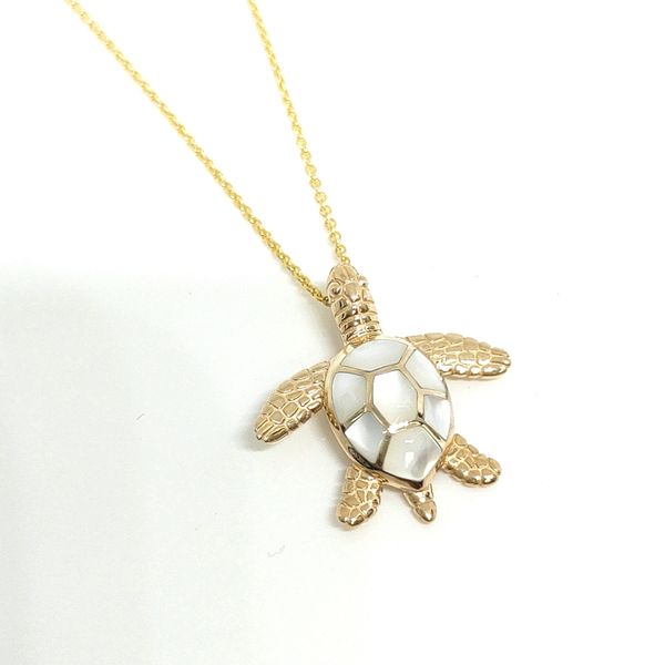 14K Yellow Gold Pendant Necklace Blue Water Jewelers Saint Augustine, FL