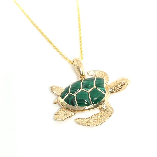 14K Yellow Gold Pendant Necklace Blue Water Jewelers Saint Augustine, FL
