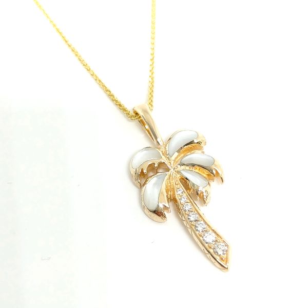 14K Yellow Gold Pendant Necklace Blue Water Jewelers Saint Augustine, FL