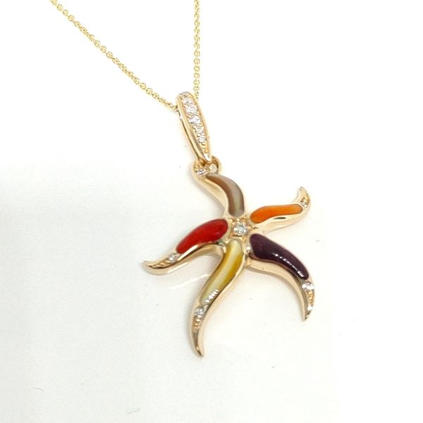 14K Yellow Gold Pendant Necklace Blue Water Jewelers Saint Augustine, FL