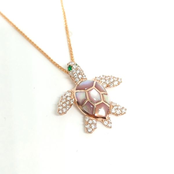 14K Rose Gold Pendant Necklace Blue Water Jewelers Saint Augustine, FL