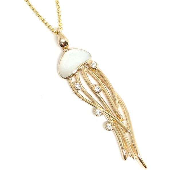 14K Yellow Gold Pendant Necklace Blue Water Jewelers Saint Augustine, FL