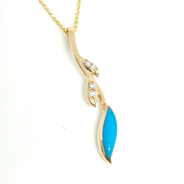 14K Yellow Gold Pendant Necklace Blue Water Jewelers Saint Augustine, FL