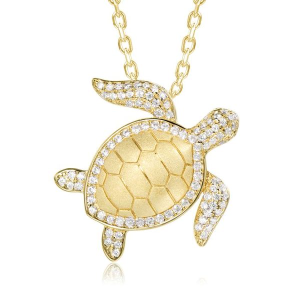14K Yellow Gold Pendant Blue Water Jewelers Saint Augustine, FL