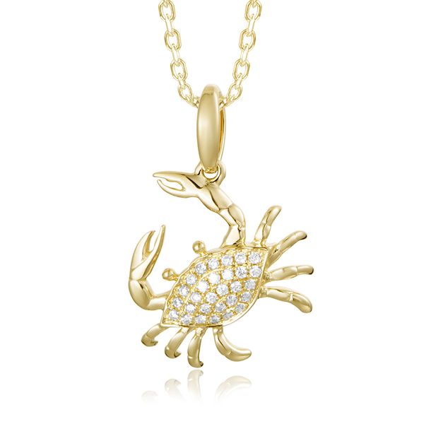 14K Yellow Gold Pendant Blue Water Jewelers Saint Augustine, FL