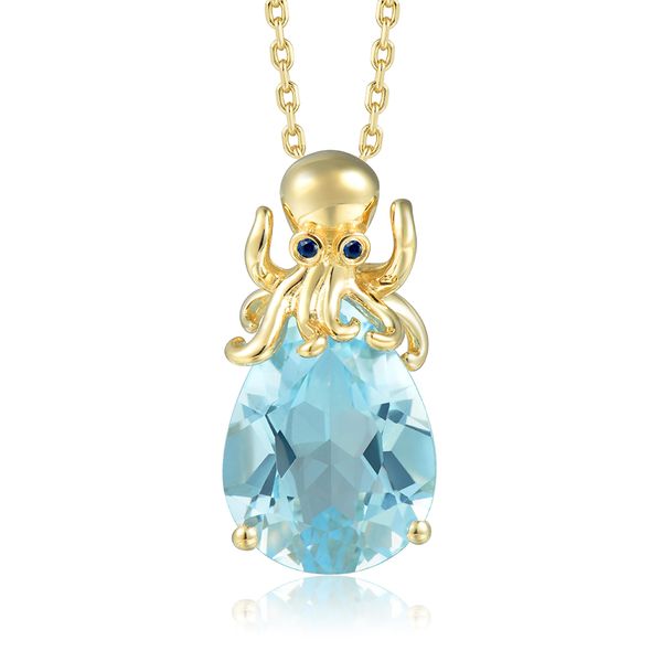14K Yellow Gold Pendant Blue Water Jewelers Saint Augustine, FL