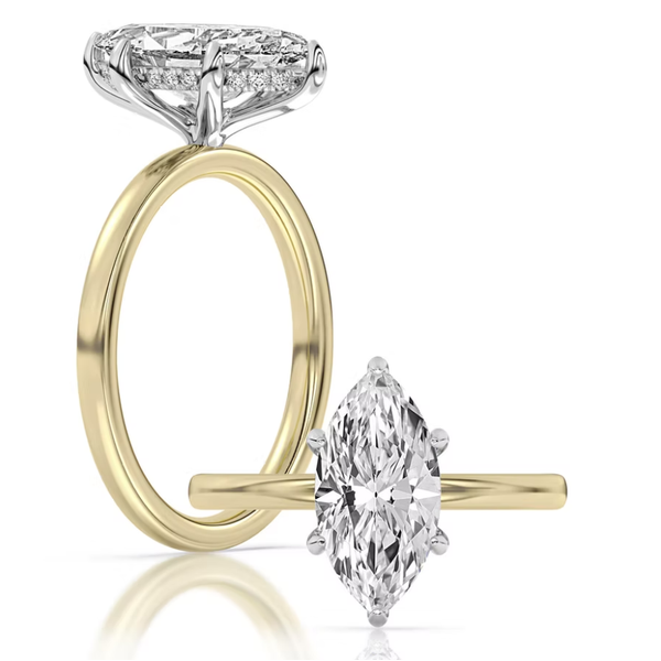 Two-Tone Hidden Halo Ring Blue Water Jewelers Saint Augustine, FL