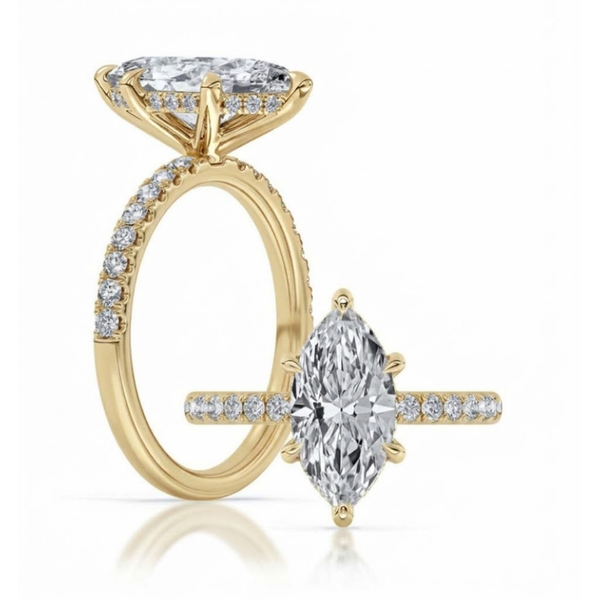 14K Yellow Gold Hidden Halo Ring Blue Water Jewelers St. Augustine, FL