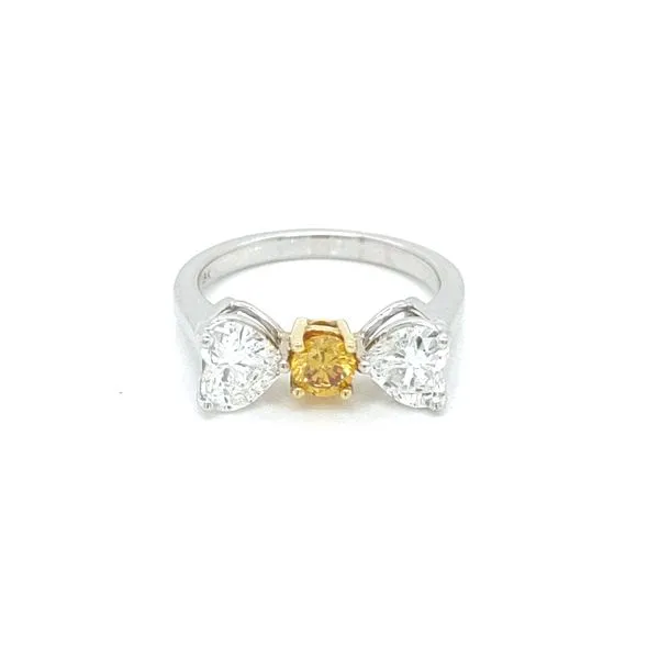 FANCY VIVID ORANGE YELLOW DIAMOND BOW RING Image 2 Blue Water Jewelers Saint Augustine, FL