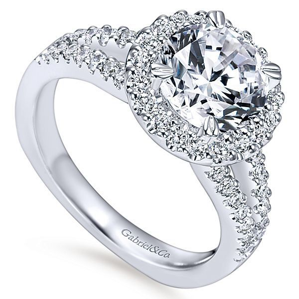 Diamond Halo Engagement Ring Blue Water Jewelers Saint Augustine, FL