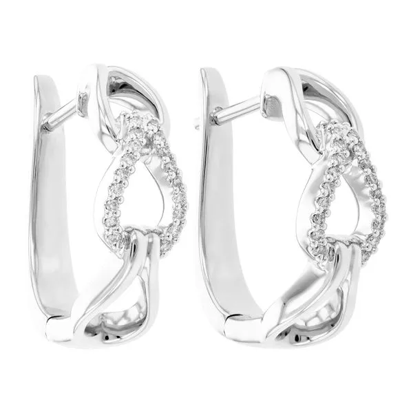 DIAMOND ACCENT LINK HOOP EARRINGS Blue Water Jewelers Saint Augustine, FL