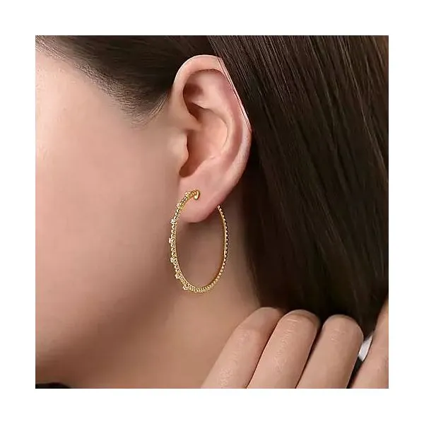 Diamond Hoop Earrings Image 2 Blue Water Jewelers Saint Augustine, FL