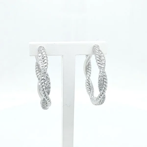 0.42 TCW DIAMOND TWISTED HOOP EARRINGS Blue Water Jewelers Saint Augustine, FL