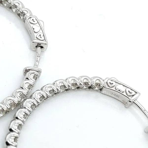 6.92 TCW DIAMOND INSIDE OUTSIDE HOOP EARRINGS Image 2 Blue Water Jewelers Saint Augustine, FL
