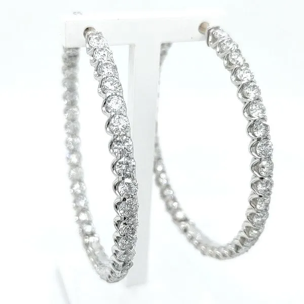 8.81 TCW DIAMOND INSIDE OUTSIDE HOOP EARRINGS Blue Water Jewelers Saint Augustine, FL