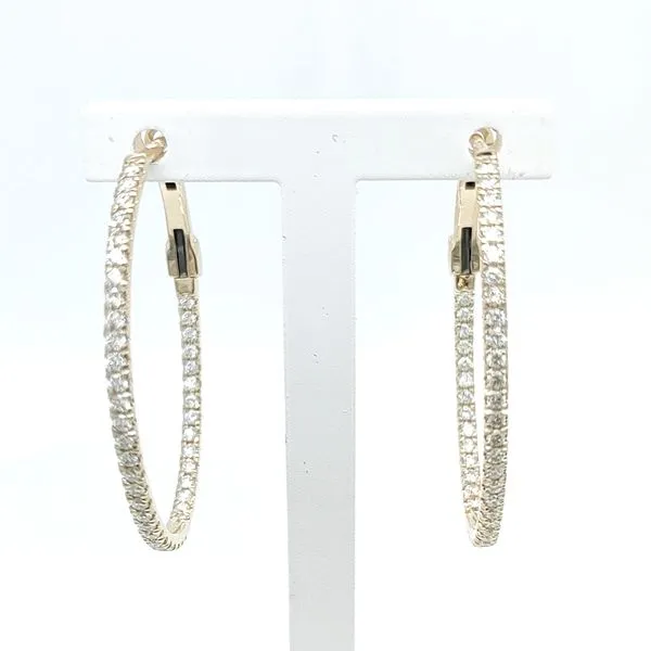DIAMOND OVAL HOOP EARRINGS Blue Water Jewelers Saint Augustine, FL