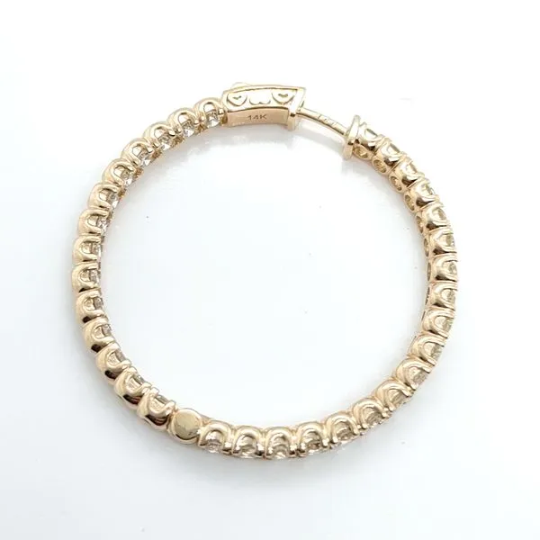 DIAMOND INSIDE OUTSIDE HOOP EARRINGS Image 2 Blue Water Jewelers Saint Augustine, FL