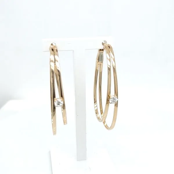 DIAMOND DOUBLE OBLONG HOOP EARRINGS Blue Water Jewelers Saint Augustine, FL