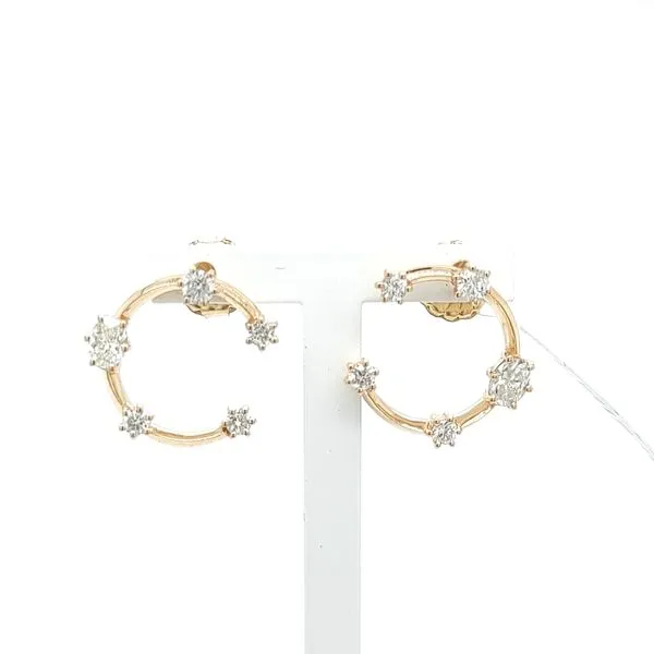DIAMOND OPEN CIRCLE EARRINGS Image 2 Blue Water Jewelers Saint Augustine, FL