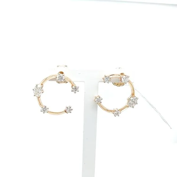 DIAMOND OPEN CIRCLE EARRINGS Image 3 Blue Water Jewelers Saint Augustine, FL