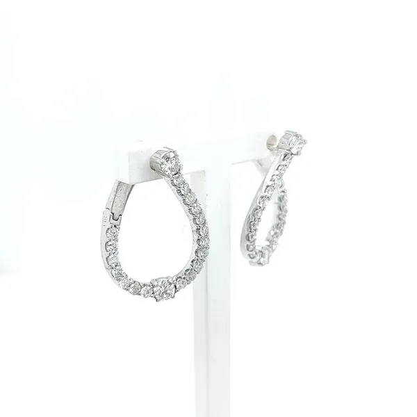 DIAMOMD TEAR-DROP SHAPED WHITE GOLD EARRINGS Image 2 Blue Water Jewelers Saint Augustine, FL