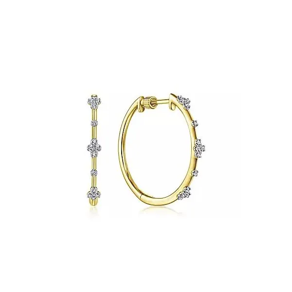 DIAMOND 0.14 TCW 20MM HOOP EARRINGS Blue Water Jewelers Saint Augustine, FL