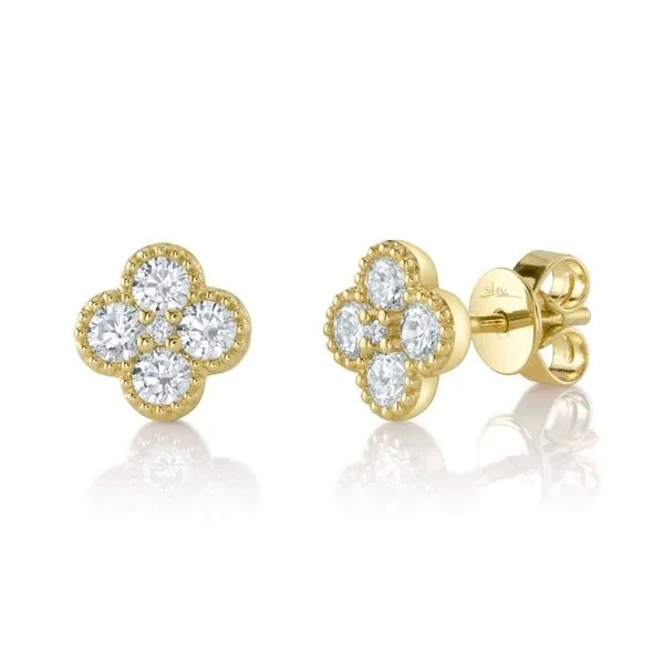 0.66 TCW DIAMOND CLOVER STUD EARRINGS Blue Water Jewelers Saint Augustine, FL
